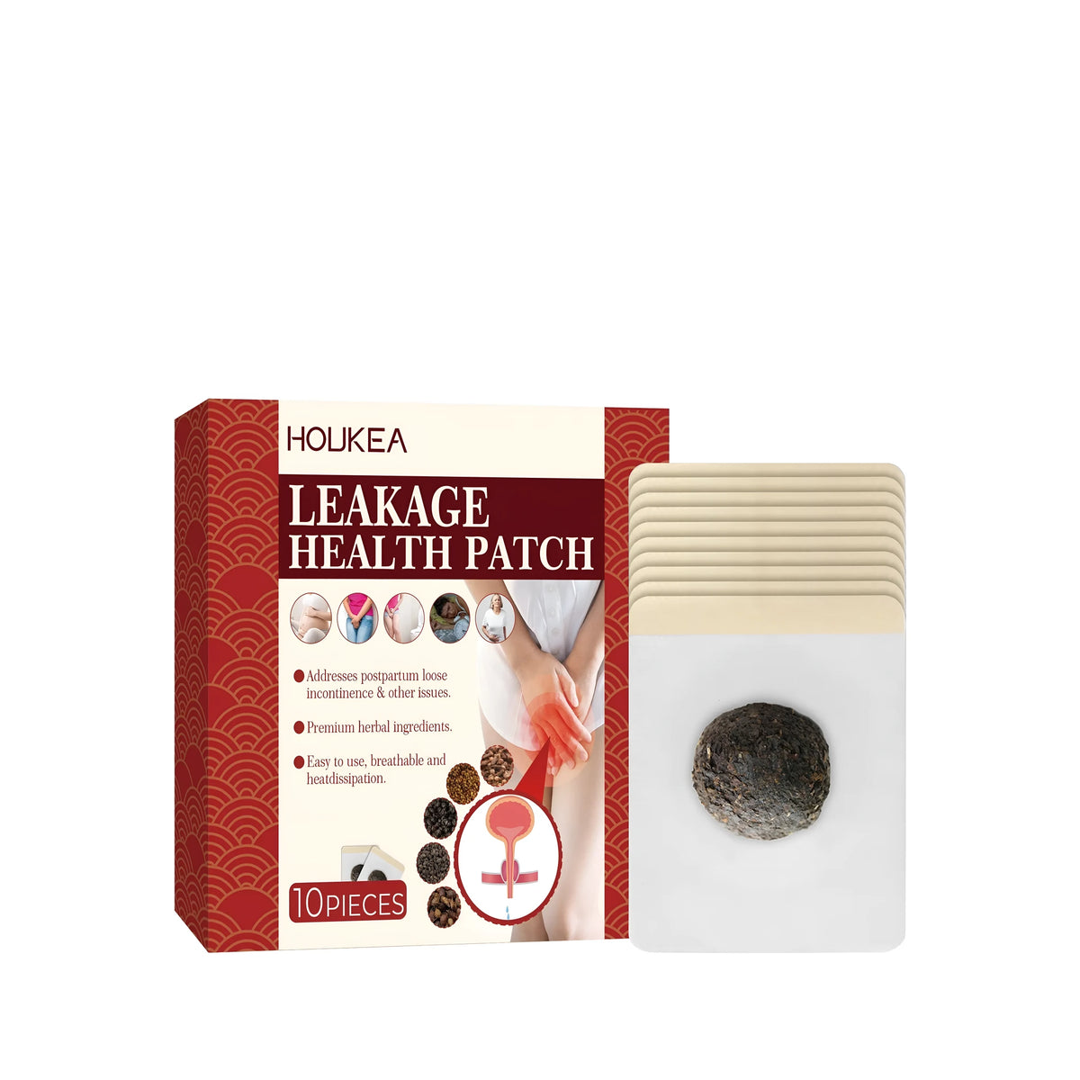 Postpartum herbal care patch pack of 10 pieces with Artemisia argyi root, clove, cinnamon oil, raspberry, Schisandra, witch hazel