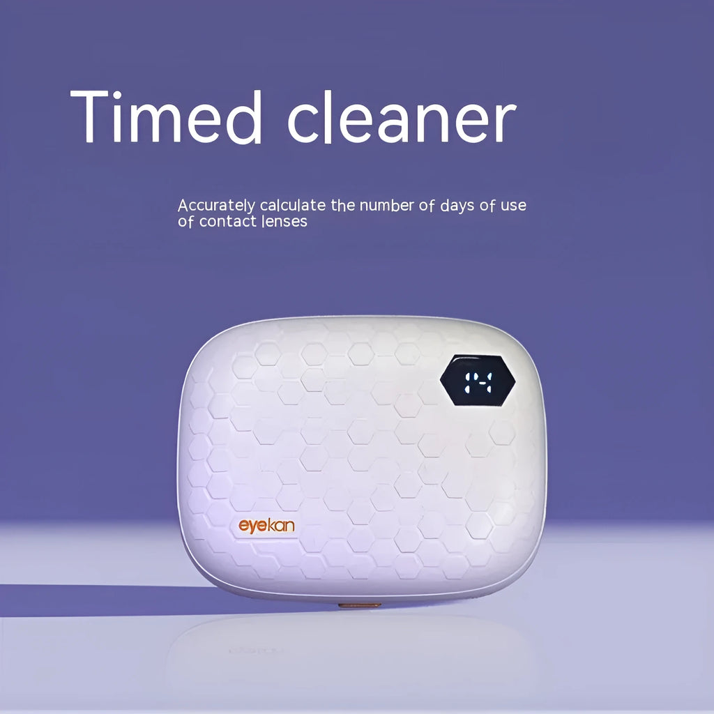 Pearl white automatic electric ultrasonic glasses cleaning machine on a surface