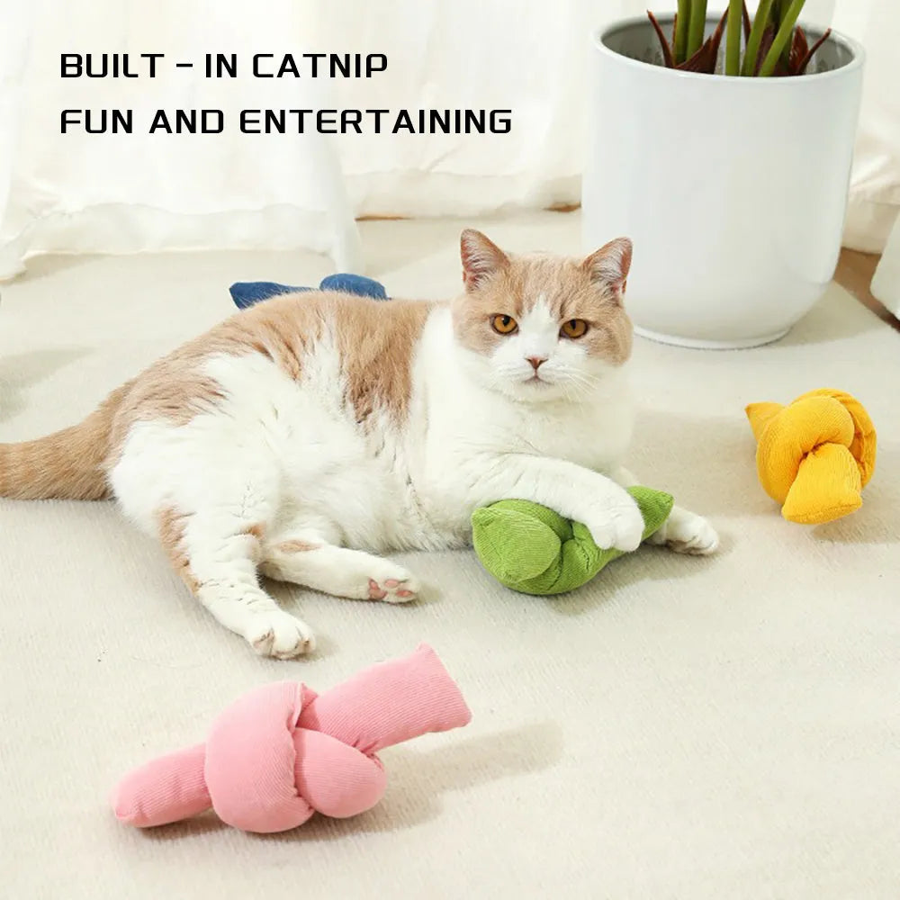 White knotted cotton dog rope toy for tug of war and dental flossing.