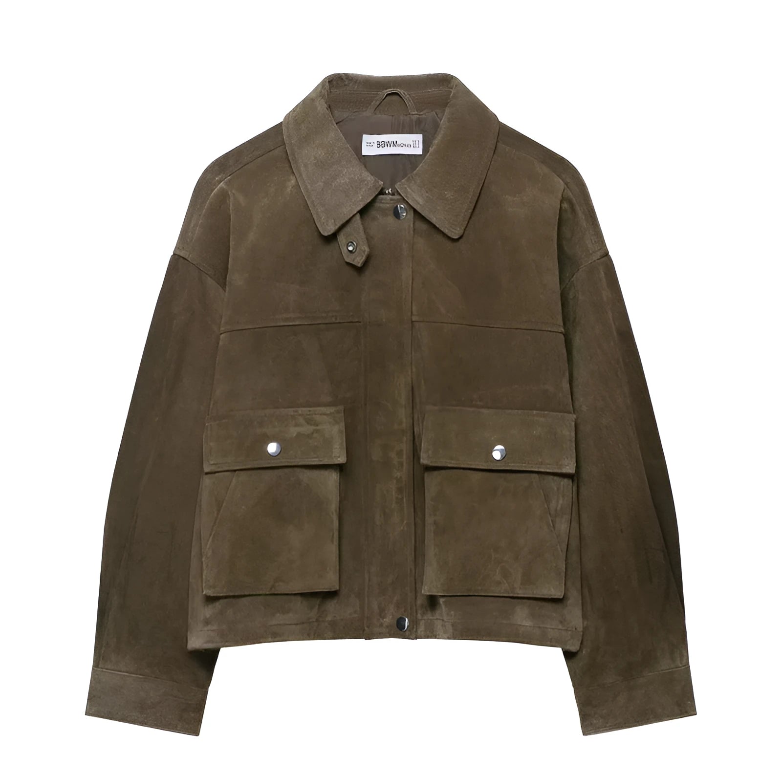 Ladies' PU fabric jacket in regular fit with Japanese Korean casual styling