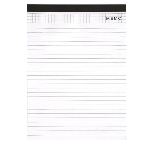 A4 tearable grid notebook with a paper cover, lying open to show ivory pages and wireless binding.