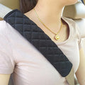 Black cotton car seat belt shoulder pad size 26.5x6cm for children and adults