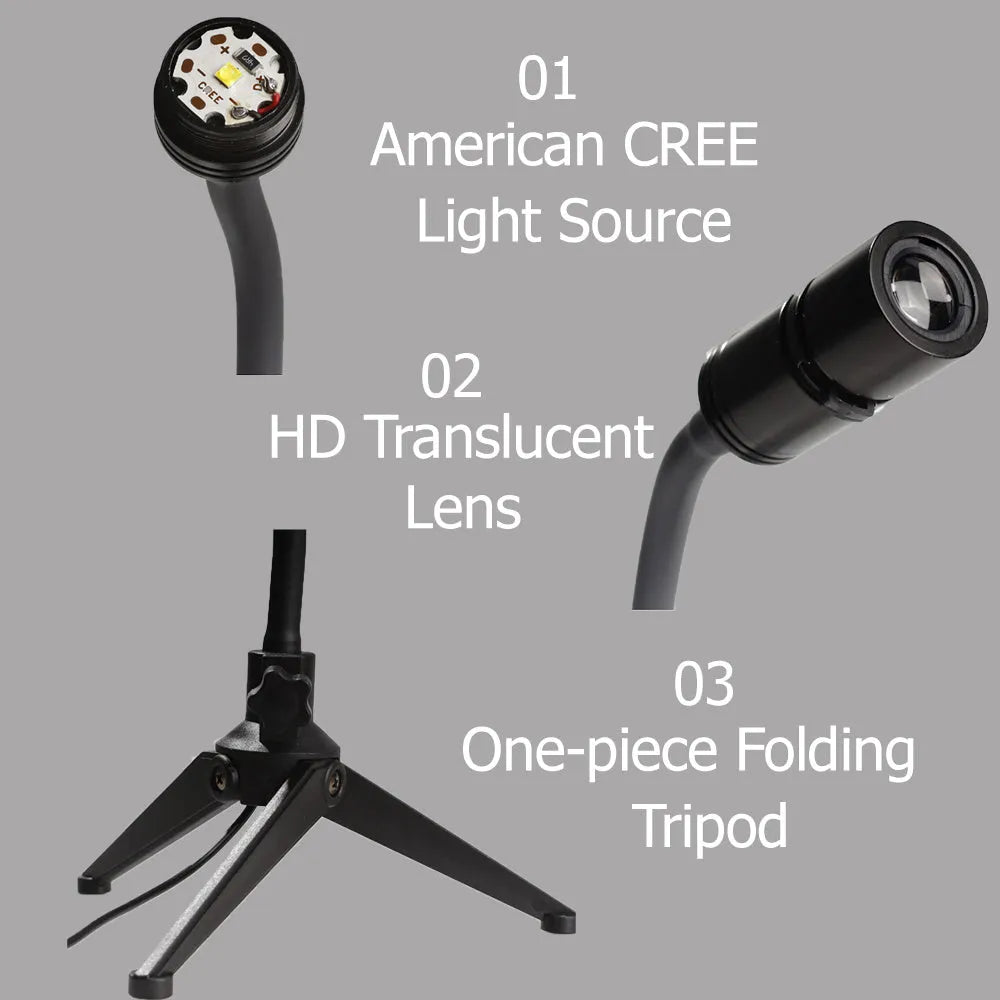 Star projector lamp showing earth projection with adjustable hose bracket