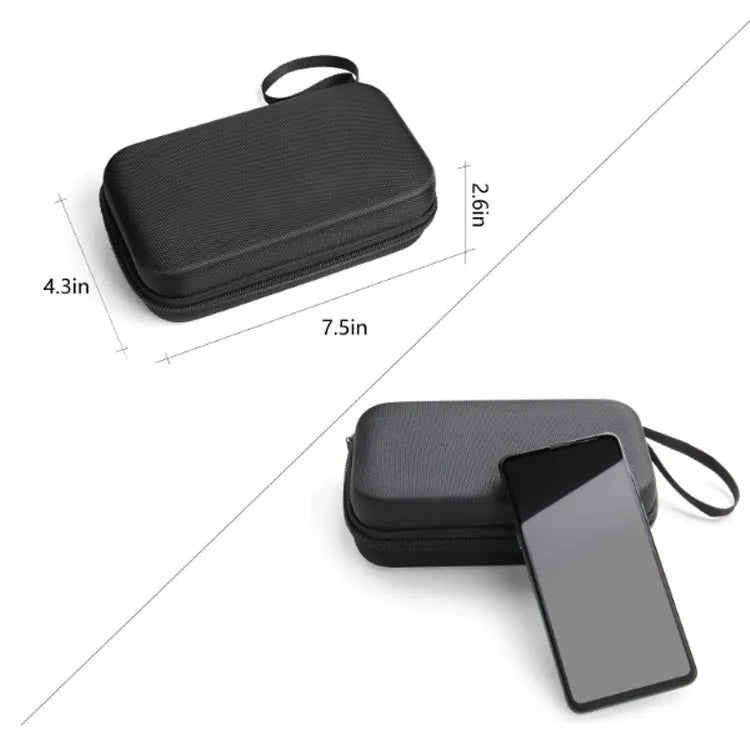 Black EVA PTZ camera storage bag for Osmo, medium size, with zip closure