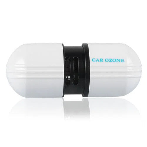 White portable car air purifier deodorizer 12V ABS 75x30x26mm for vehicle cabin