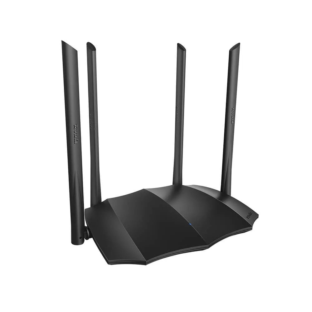 Dual-band wireless router with three gigabit LAN ports and compact design