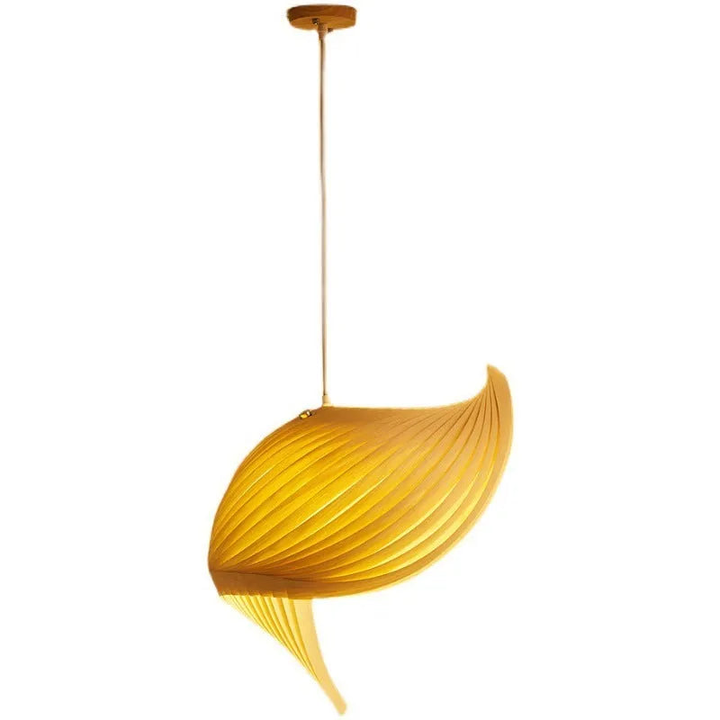 Wood woven single head pendant lamp, 40cm diameter by 60cm height, LED ceiling light for living room or restaurant