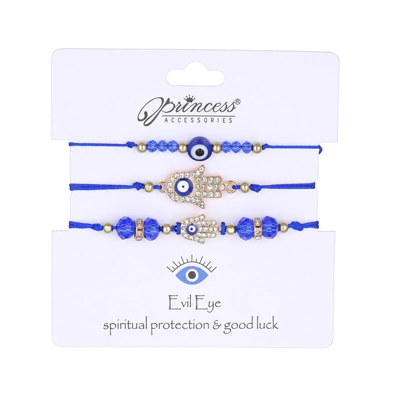 Diamond hand woven alloy wire adjustable combination bracelet set 3pc unisex butterfly design