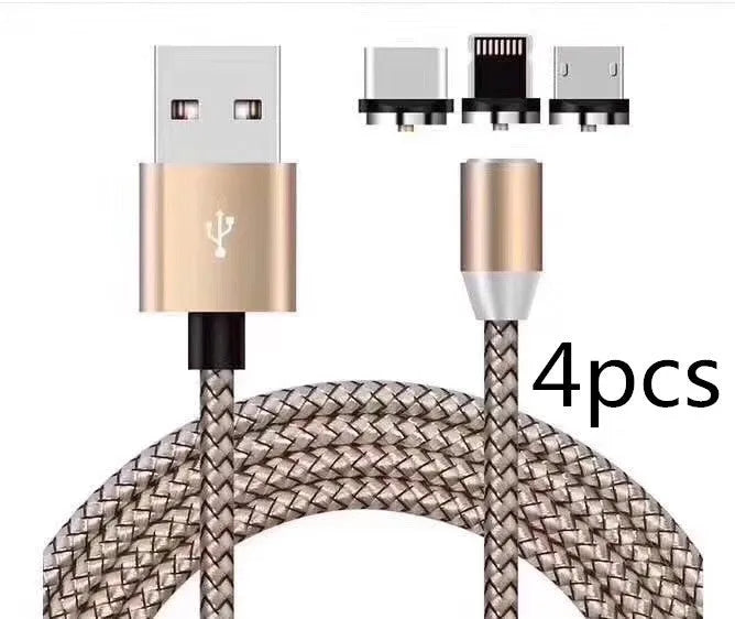 Android Type C three-in-one magnetic suction head charging cable 1m silver