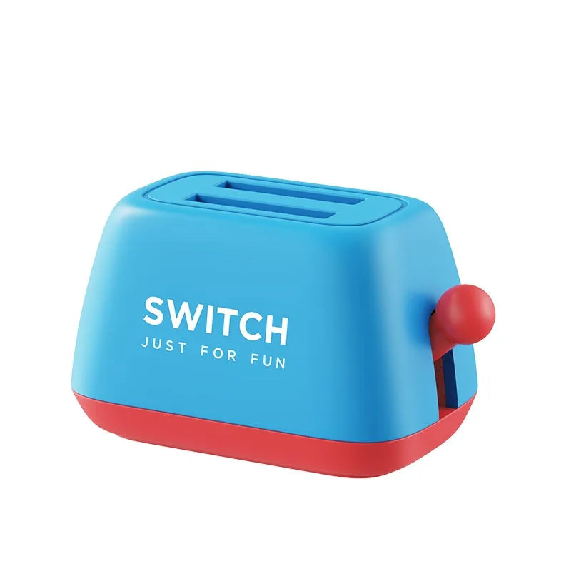 Green Switch game card storage box with a driver-style design on a table.