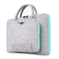 Fashion felt laptop bag multicolor handheld for 14-inch laptops, dark blue with pink zipper