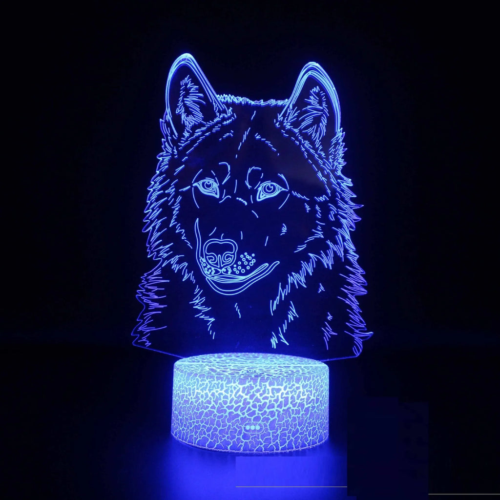 White based LED desk lamp with colour-changing acrylic light panel and remote control