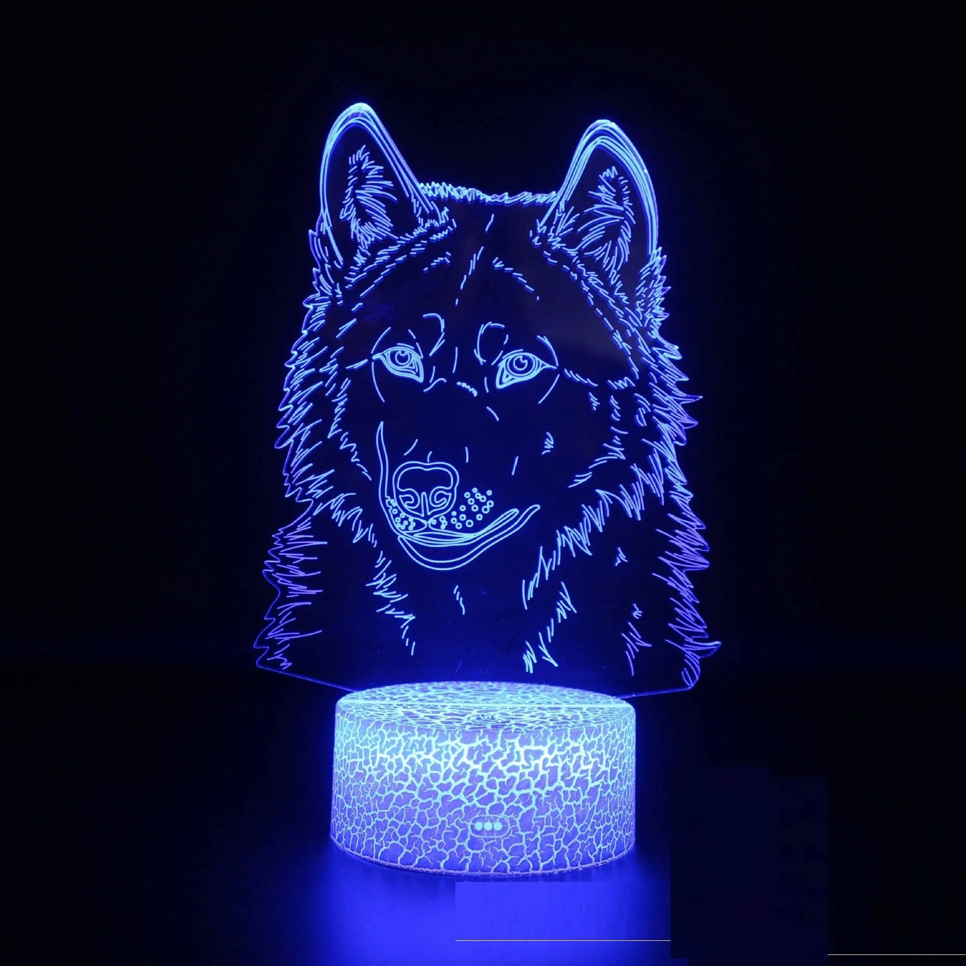 White based LED desk lamp with colour-changing acrylic light panel and remote control