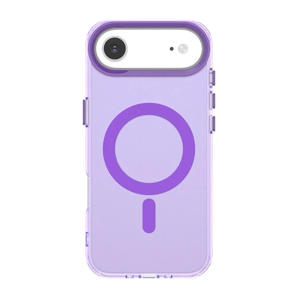 Magnetic frosted phone case in black for iPhone with PC TPU anti-fall back cover design