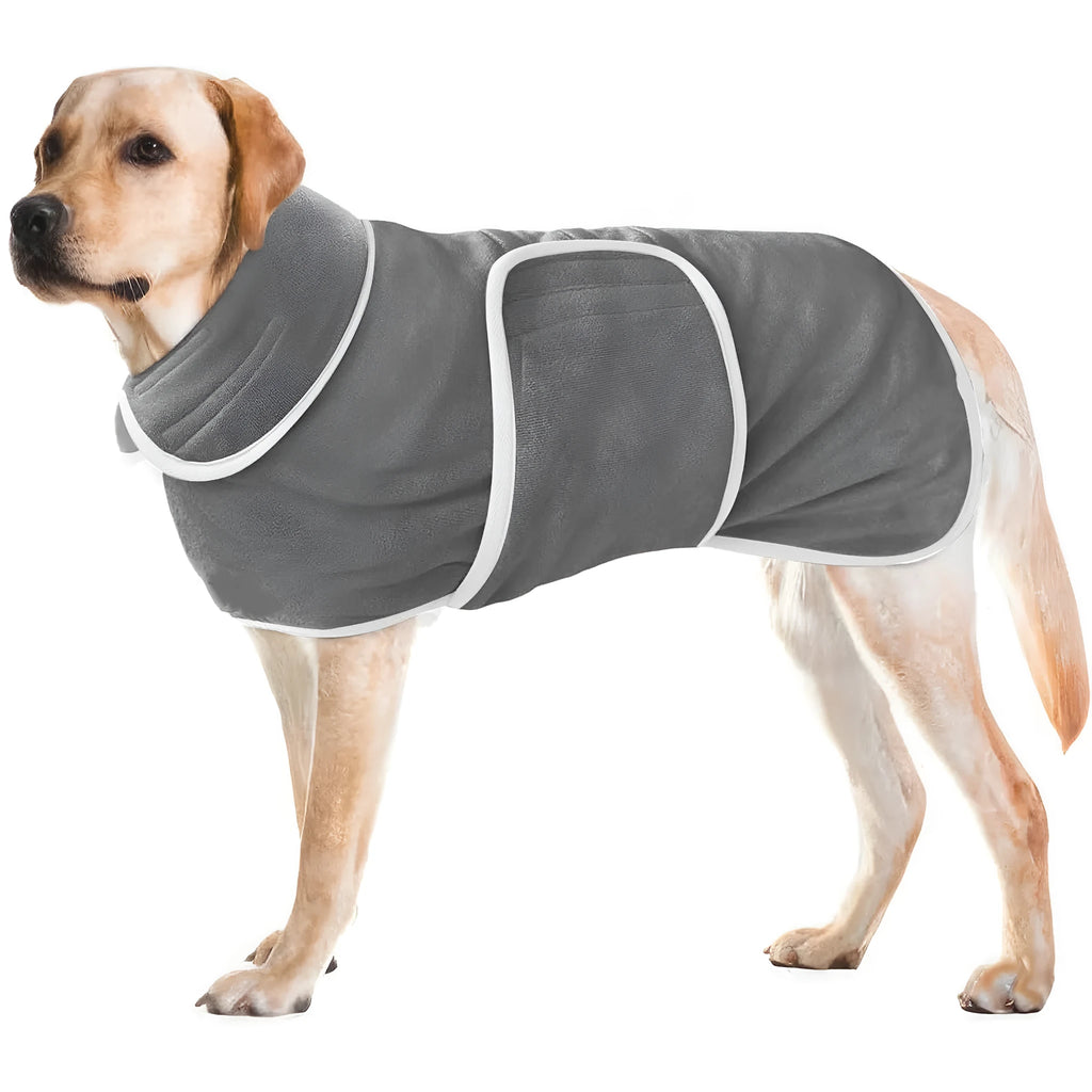 Super absorbent dog bathrobe outfit for drying after baths available in six sizes