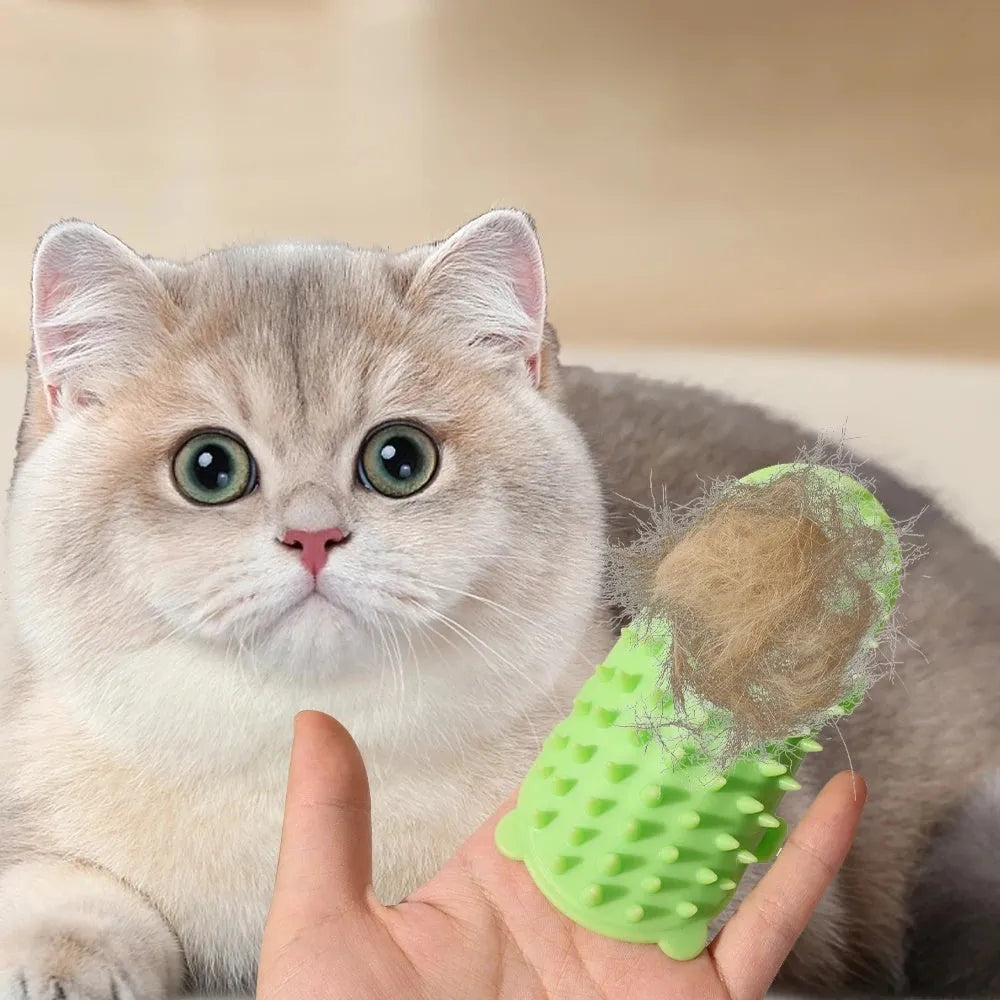 Silicone wall-mounted cat scratching comb with adjustable strap in four colour options