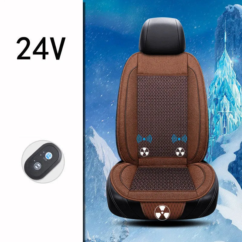 Car ventilation seat cushion in 60x60cm size with power cord, available in black, beige and coffee colours