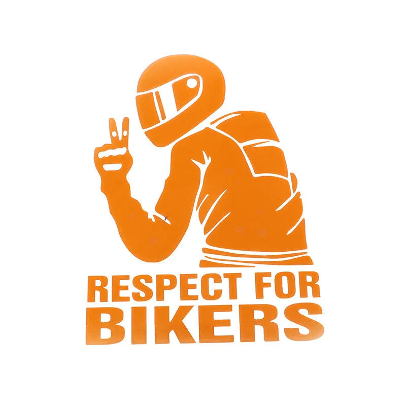 15x11cm biker automobile sticker in reflective silver on motorcycle fairing