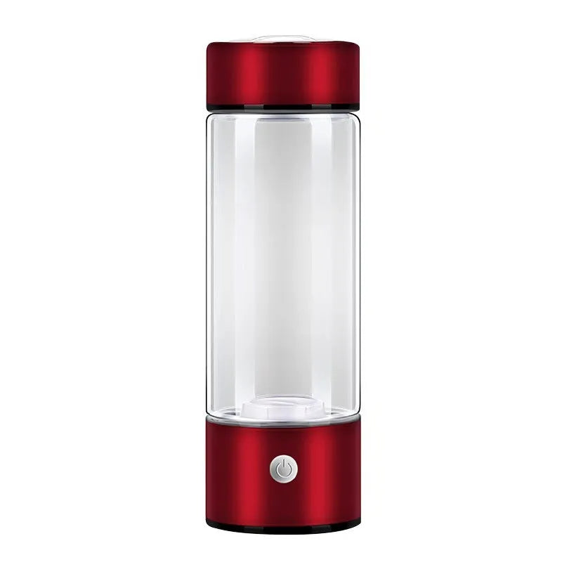 Electric hydrogen water generator bottle in borosilicate glass with portable rechargeable design