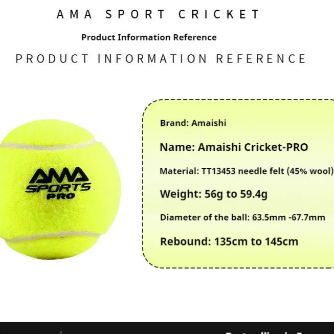 Three cage plate training tennis balls showing high elasticity construction in Cricket-PRO colour options