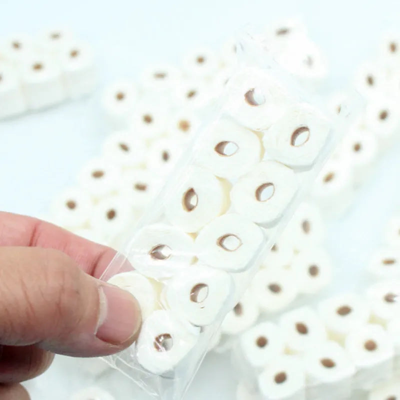 Simulated tissue roll paper model for children's pretend play measuring 30mm x 15mm x 80mm