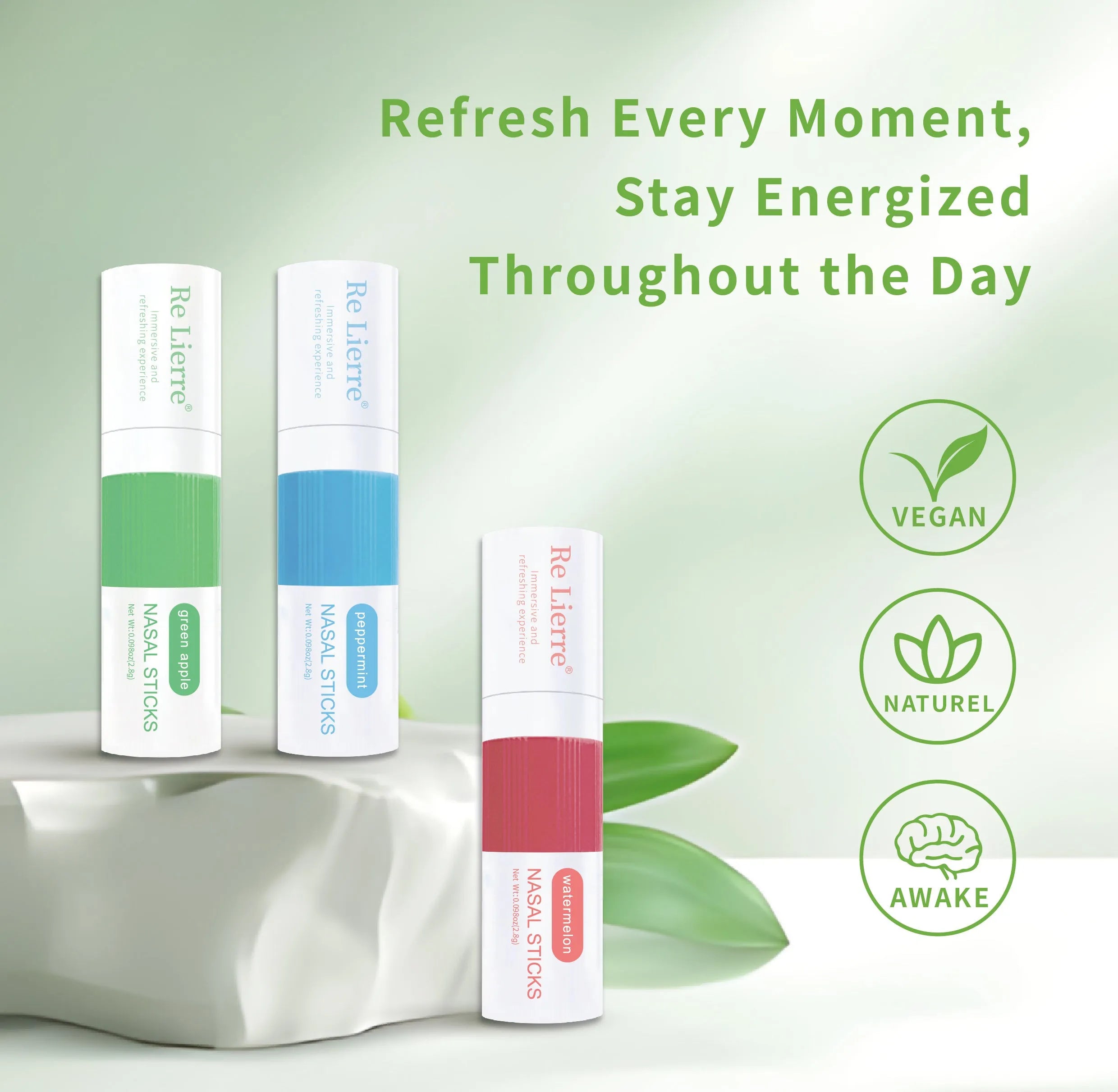 Re Lierre 3-in-1 Nasal Bar in cyan with nasal aspirator, nasal spray, and two ear cleaners on a white background