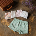 Girls' cartoon cotton boxer briefs 5-pack with XINGX print, 95% cotton, sizes 12 months to 8 years