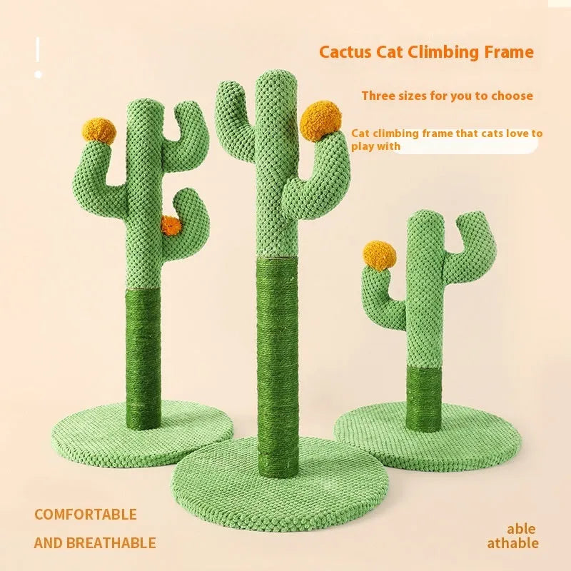 Masson cactus-themed cat scratching pole and climbing frame toy for pets.