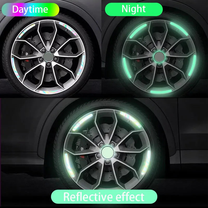 Blue luminous car reflective strip sticker on vehicle body 9cm width self-adhesive