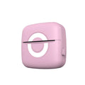 C13 pink self-adhesive label printer with Bluetooth and 1200mAh battery, 80x80x35mm
