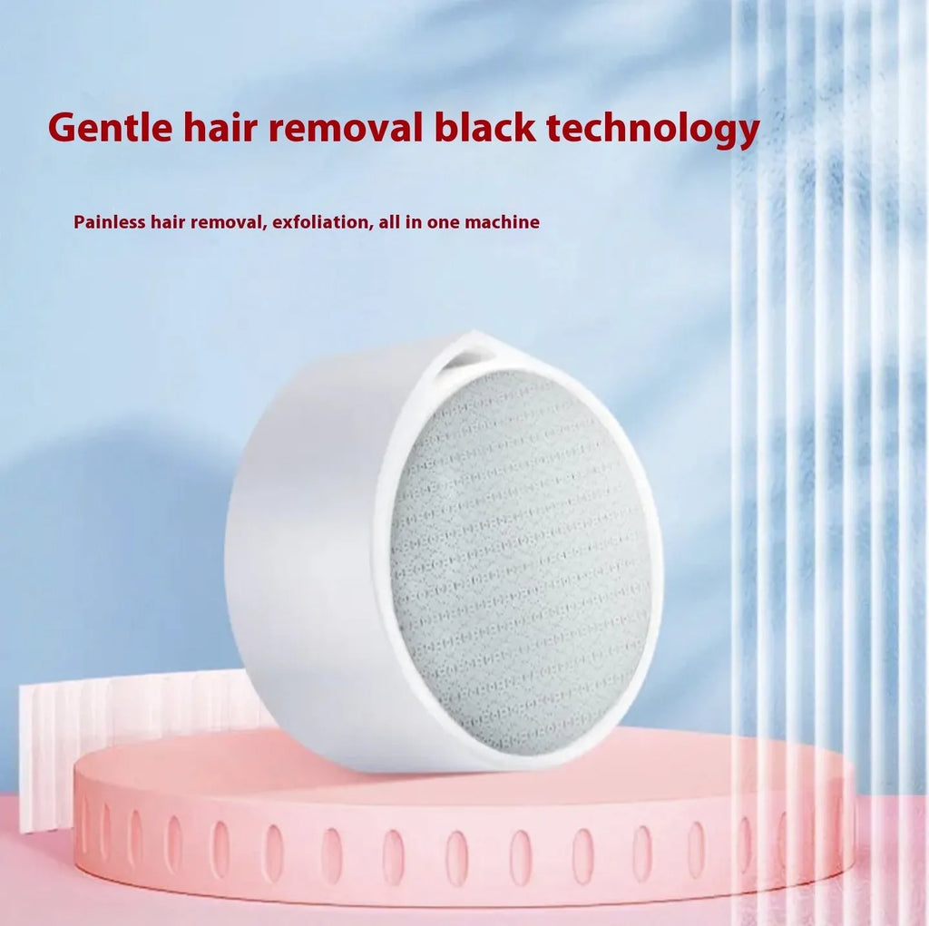 Nano glass epilator and foot grinder 2-in-1 handheld hair removal device in plastic body.