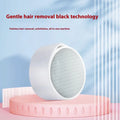 Nano glass epilator and foot grinder 2-in-1 handheld hair removal device in plastic body.