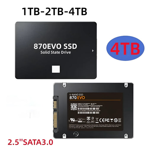2.5-inch SATA internal solid state drive with capacity options from 500GB to 4TB for PC storage upgrade