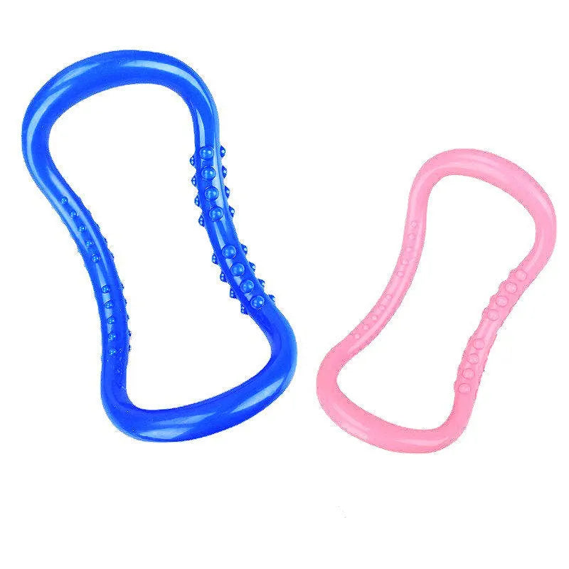 PP yoga stretching ring for Pilates and back exercises in purple, blue, or pink colour options.