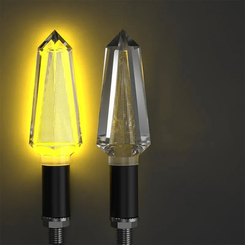 General warning light for electric vehicles LED turn signal transparent PC housing crystal pointed style red yellow blue