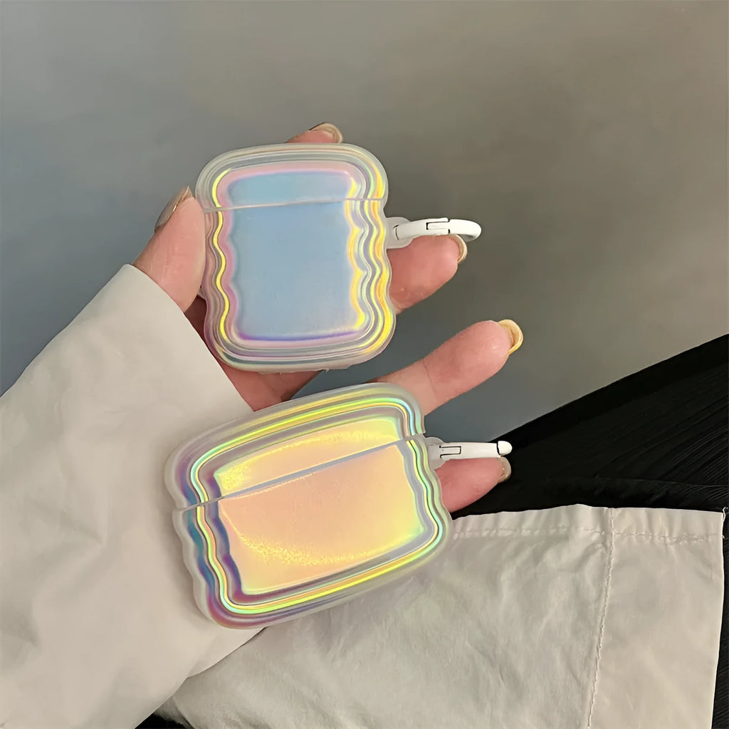 Silicone headset case with laser colour ring design for AirPods Pro and other models.