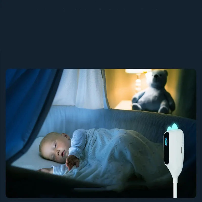 Xiaovv white smart baby monitor with 1080p HD night vision and 150 degree wide-angle lens