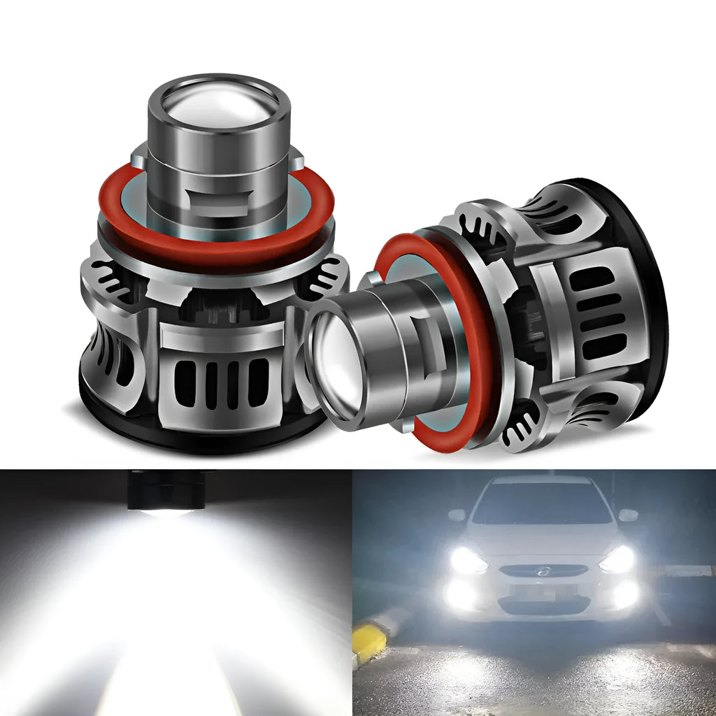 H11 36W laser fog lamp car headlight bulb with 6000K colour temperature and aviation aluminium alloy body.