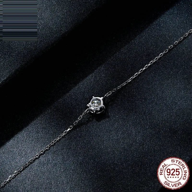 Rhyme S925 silver shining diamond bracelet for women round diamonds electroplated finish large or small size