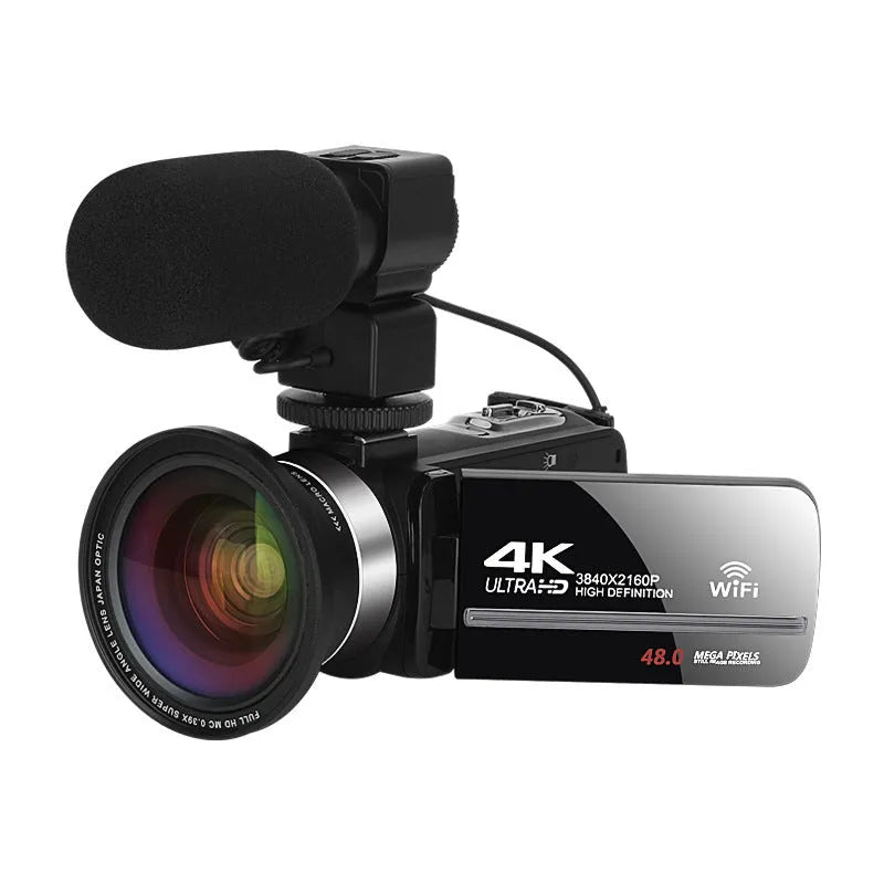 Black WIFI digital HD night vision camera with 3 inch screen and 37mm lens mount