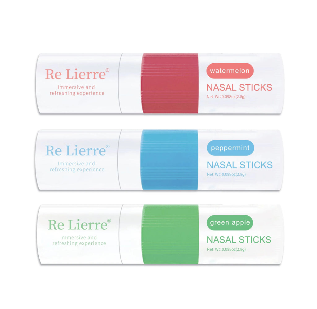 Re Lierre 3-in-1 Nasal Bar in cyan with nasal aspirator, nasal spray, and two ear cleaners on a white background