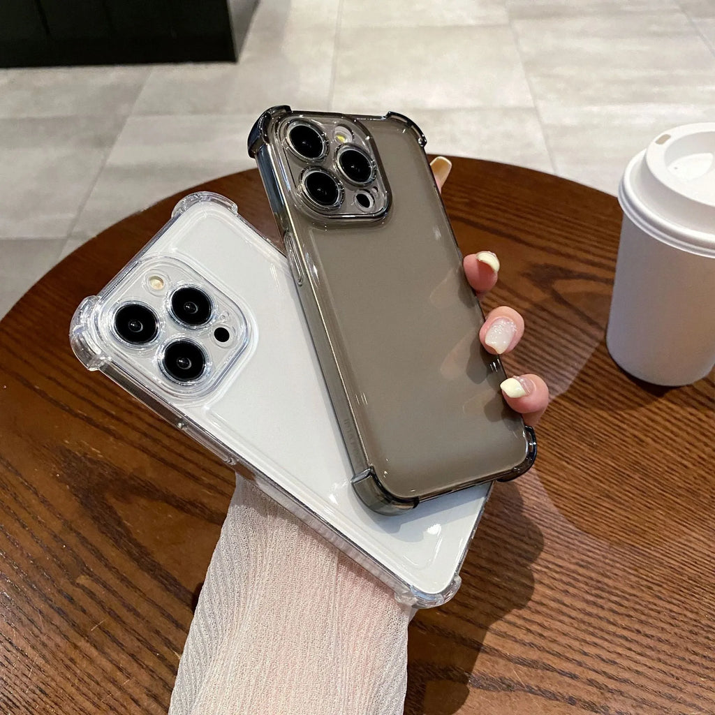 Transparent TPU mobile phone case with four-corner drop-resistant airbag for Apple iPhone
