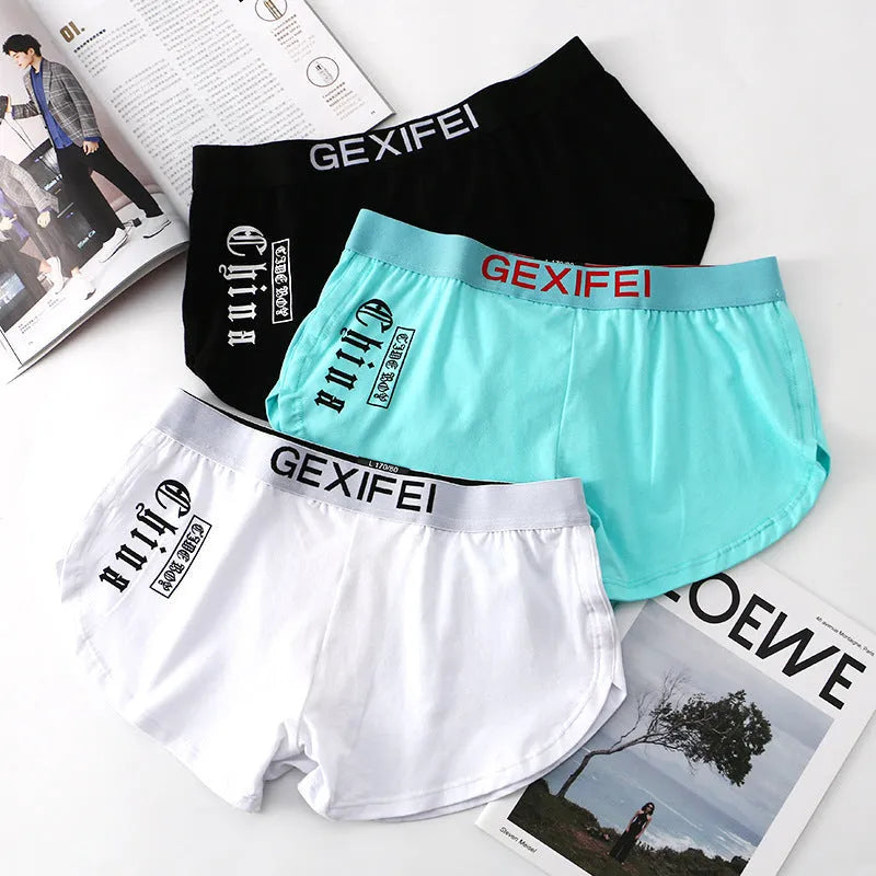 Men's cotton boxer briefs in loose fit mid waist design showing colour options and plus size availability