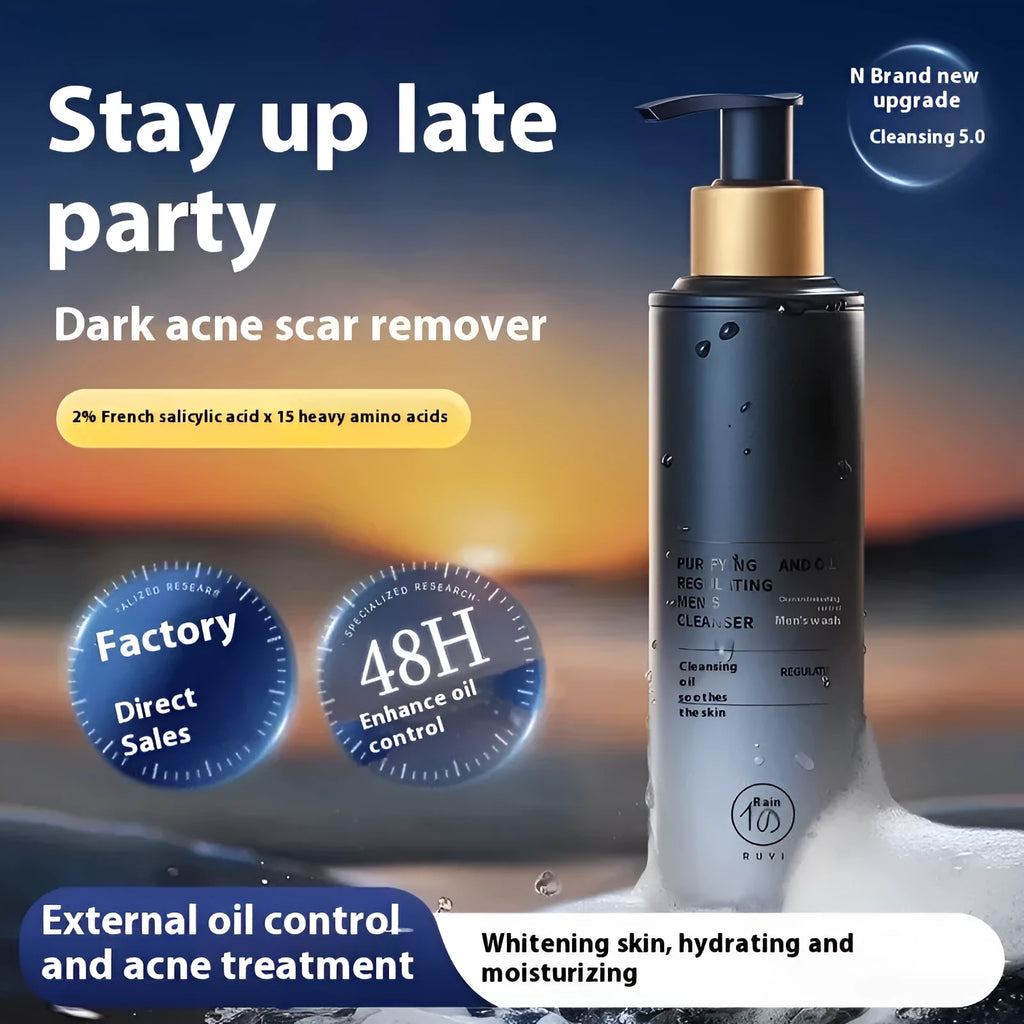 150ml men's oil control facial cleanser bottle for blackhead and acne removal