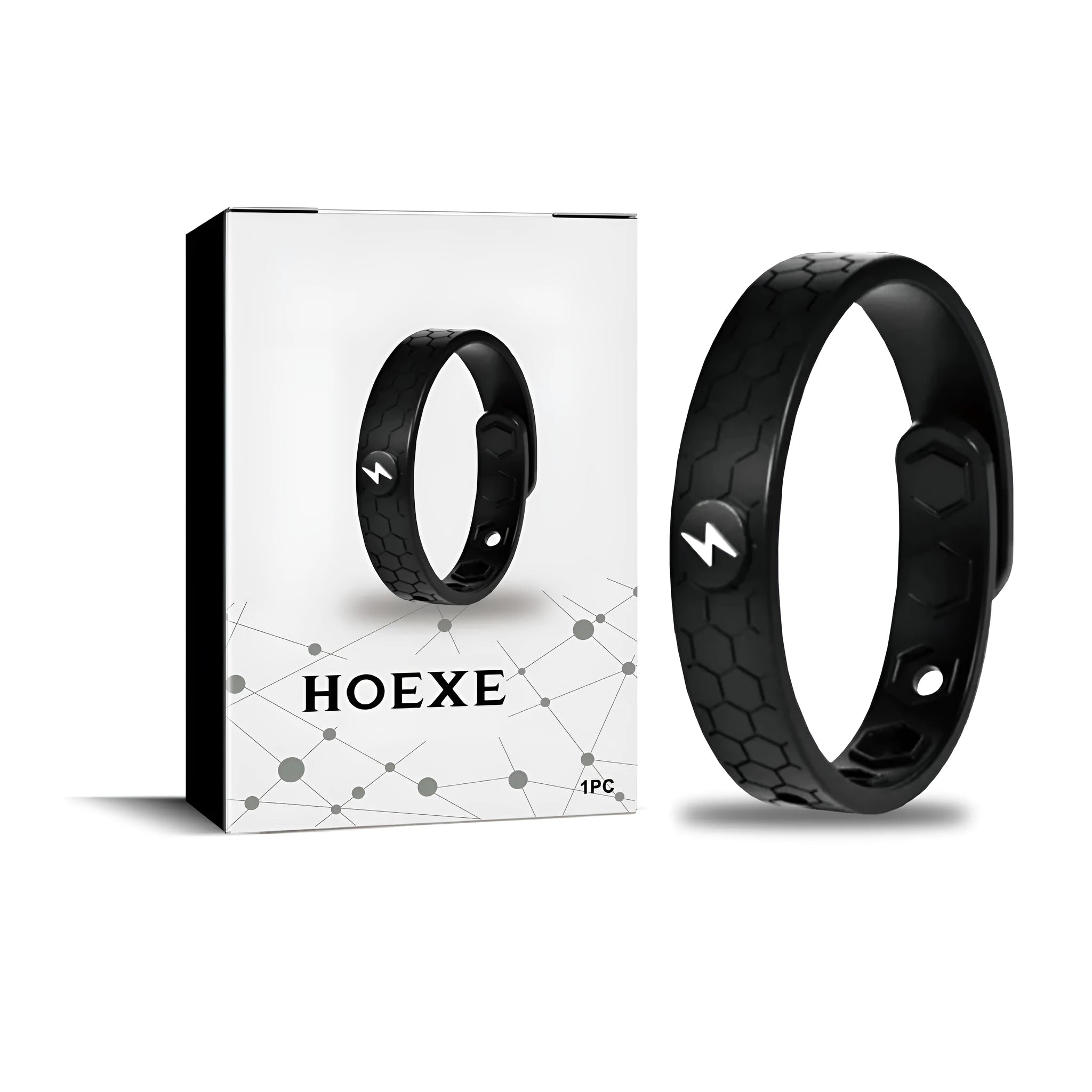 Negative ion energy bracelet silicone band 24.5cm unisex style on white background