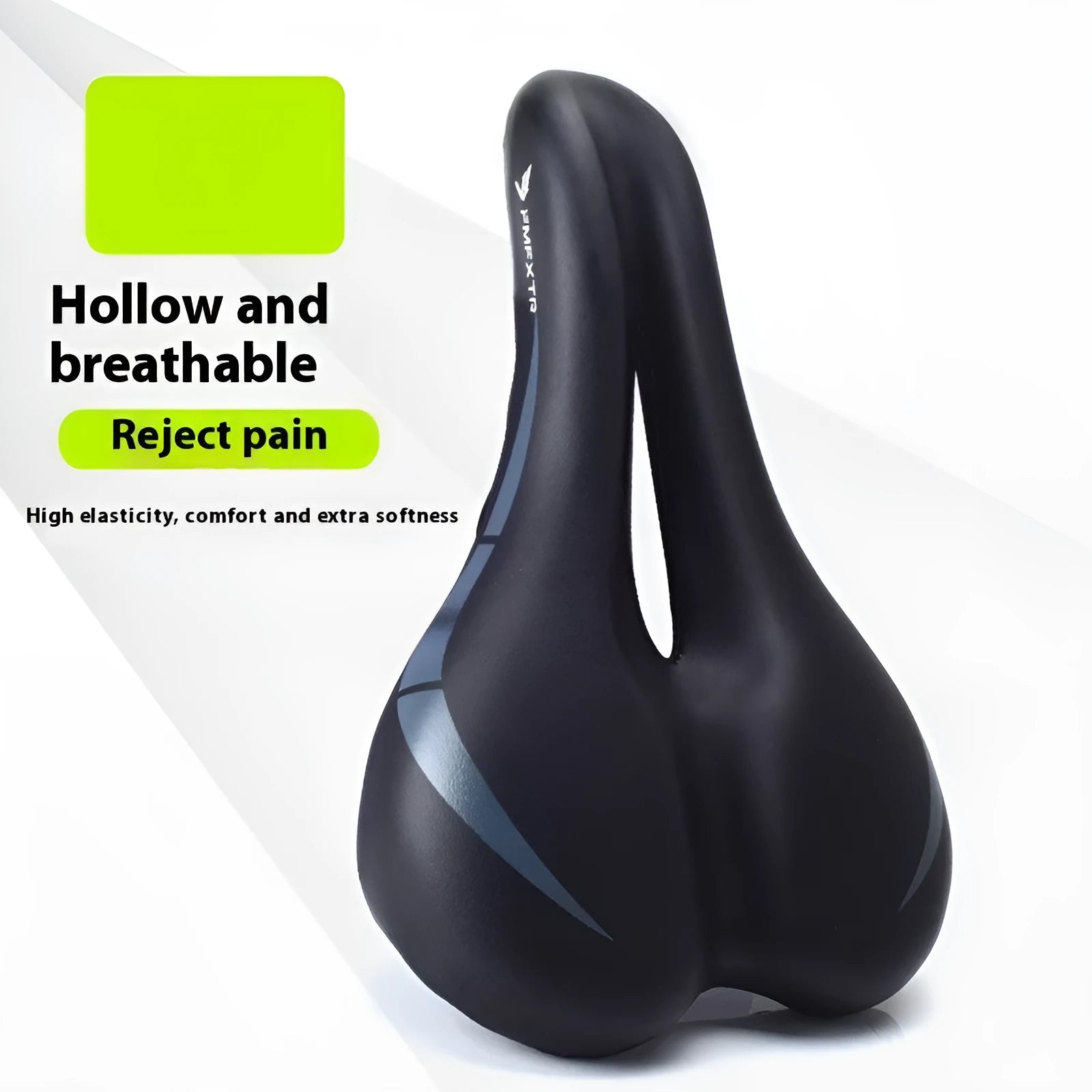 Bicycle seat cushion made of PU leather with foam padding, shown in a neutral colour.