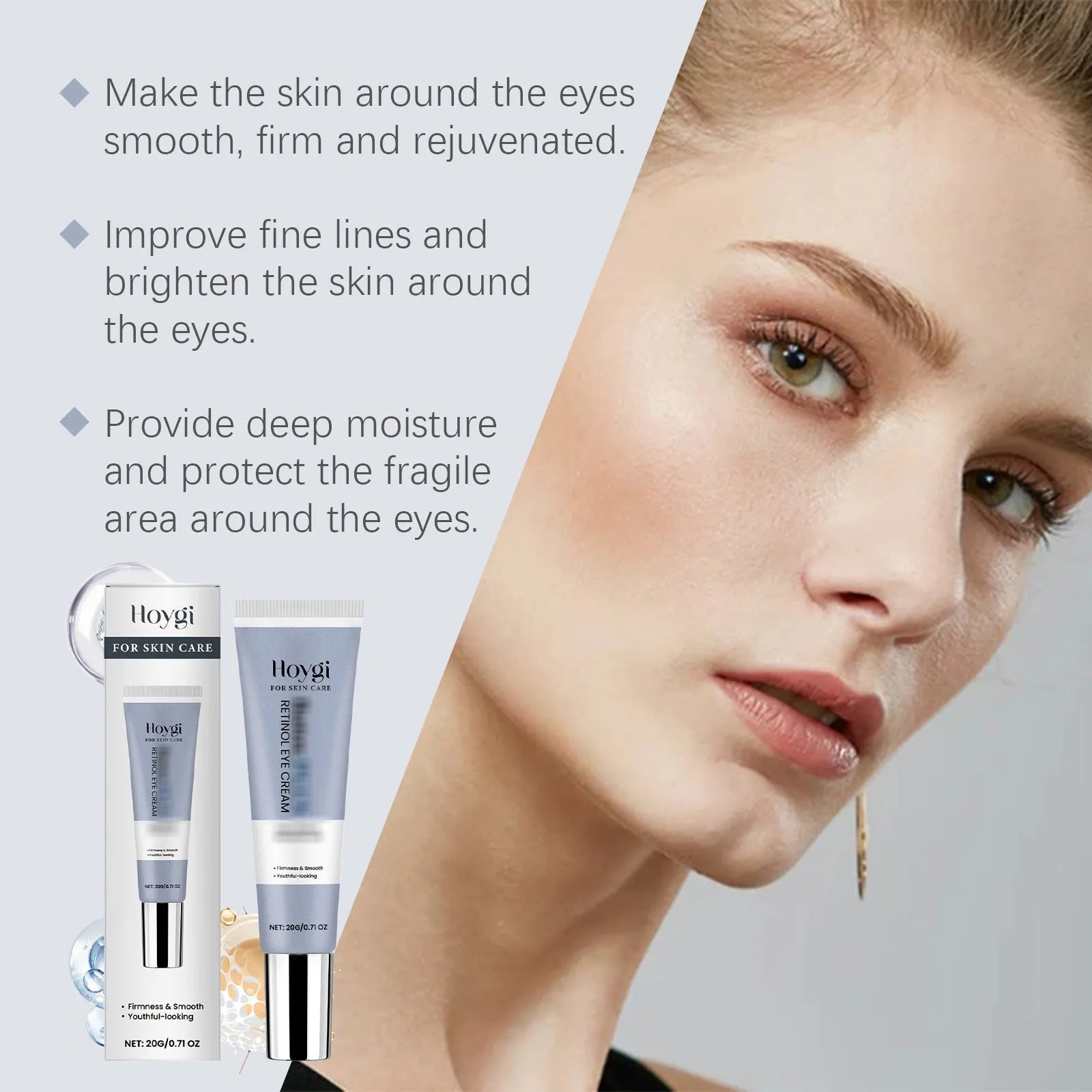 12.1cm tube of 20g retinol eye cream for moisturising eye area treatment