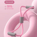 Yoga four piece fitness set showing leg stretcher, yoga ring, pedal device, and resistance ropes.