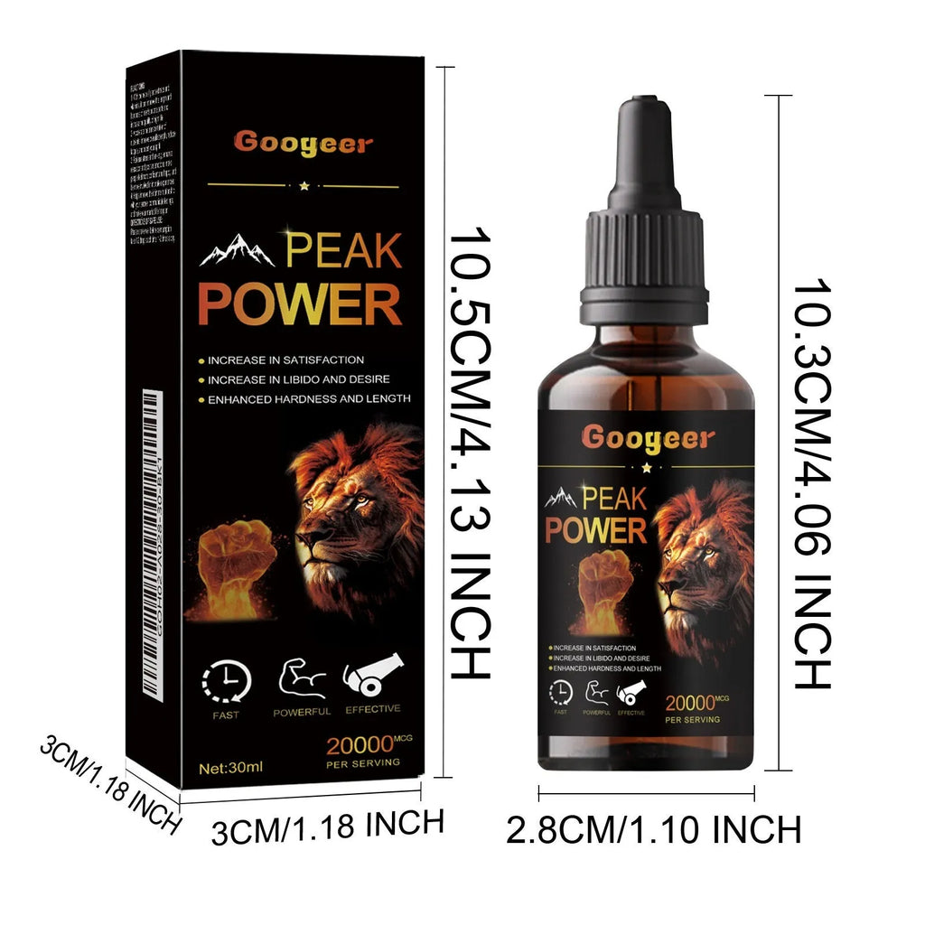 Googeer Peak Power Liquid Energy Supplement 30ml bottle for adult nutritional support
