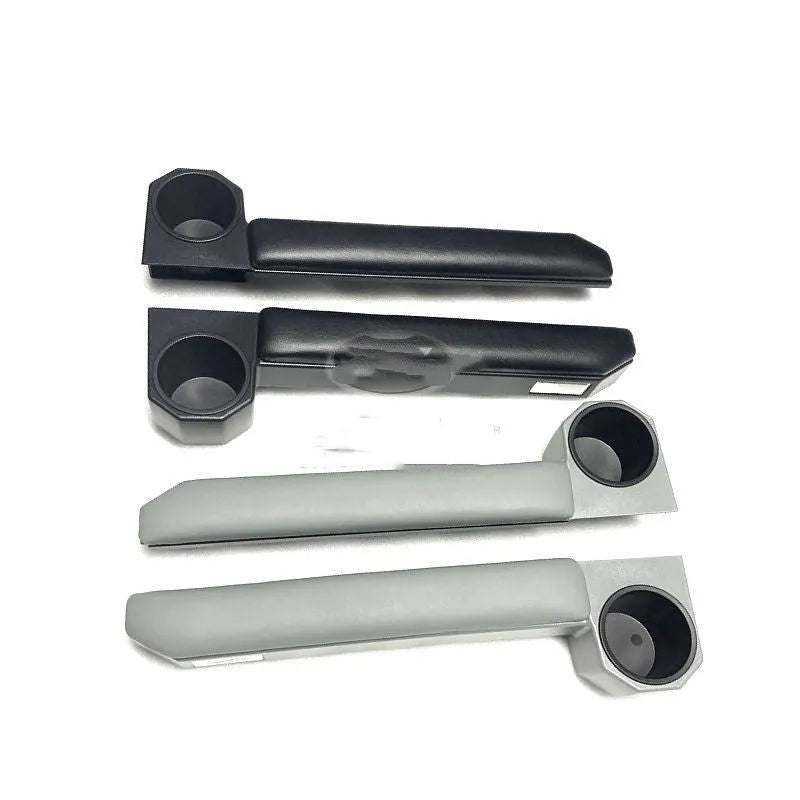 Grey car door armrest set with magnetic attachment for vehicle interior installation